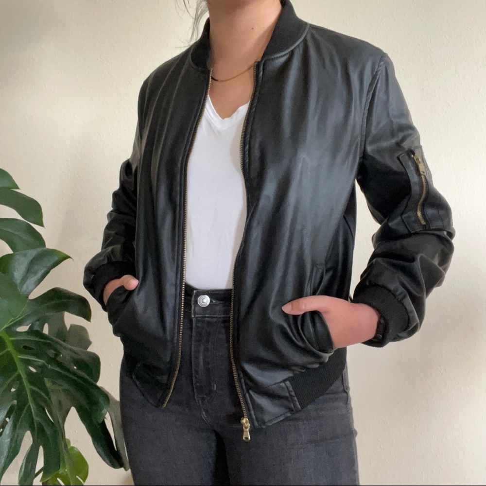 “Leather” bomber jacket